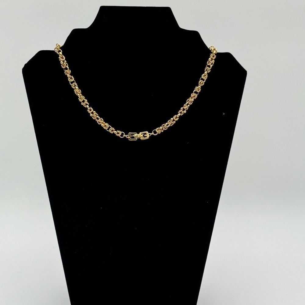 Givenchy  vmVintage  Gold Plated Byzantine Chain  Necklace Choker - Picture 3 of 11